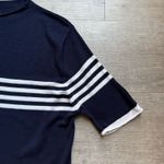 Mango MNG Striped Fine Knit Short Sleeves Top Size L Navy Blue And White Photo 5