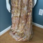 Oleg Cassini  Metallic Foil Chiffon Maxi Dress - 8 Photo 3