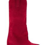 Steve Madden  Sorvino Red Suede Tall Knee Highs Western Boots Cowboy - 6 $240 NEW Photo 0