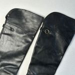 Frye  Lucinda Slouch Black Leather Over The Knee Heel Tall Riding Boots Photo 2