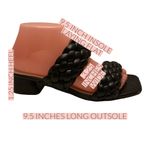 Wild Diva BLACK FAUX LEATHER BRAIDED SLIDE SANDALS (6.5) Photo 13
