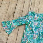Lilly Pulitzer  Azita Tunic Dress Blue Ibiza Floral Print Size Small Beach Travel Photo 9