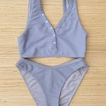 Jonathan Simkhai Swim Abby Henley top Bethany sky blue ribbed bikini bottoms S Photo 3