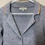 Cocogio Cardigan Blazer Wool Button Hand Pockets Knit Contrast Piping Gray Small Photo 1