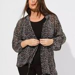 Torrid NEW Chiffon Kimono Shirt Cheetah Animal Print Women's Size 1X Button Down Photo 0