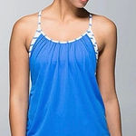 Lululemon No Limits Blue Deauville Stripe Racerback Athletic Fitness Tank Top 4 Photo 0