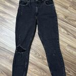 Abercrombie & Fitch  27 4 Jeans Curve Love Skinny High Rise Black Holes Distress Photo 0