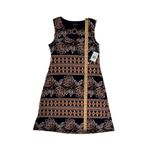 Perceptions NWT  Black Brown Sleeveless Floral Geometric Midi Dress Size Small Photo 5