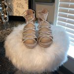 Material Girl Elegant Tan Strappy Heels Photo 7