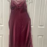 Victoria's Secret  Red Satin Chemise with Lace Detail Photo 5