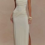 Meshki Henly Slinky Drape Maxi Dress - Ivory Photo 0