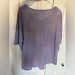 Oversized Tunic Top Purple Linen Blend Casual Relaxed Fit Womens Size L Size L Photo 2