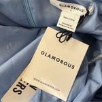 Glamorous Urban Outfitters  Ruched‎ Off-The-Shoulder Mini Dress Blue Size M NWT Photo 6