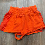Free People Movement Orange Athletic Shorts Flowy Sheer Overlay Size XS Photo 0