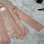 Hutch Anthropologie  Open Jacket Blazer Faux Vegan Suede in Peachy Beige Size S Photo 6