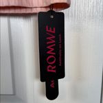 Romwe  Pink Kawaii Contrast Lace Cold Shoulder Ribbed Blouse Size Large NWT #5943 Photo 1