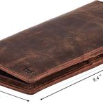  Stylish Bifold Long Slim Wallets - Real Leather RFID Blocking Security 2 ID Window Credit Card Holder for Men Women Photo 5