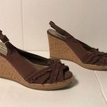 American Eagle  wedge cork platform peep-toe sandals women size 8 W Photo 0