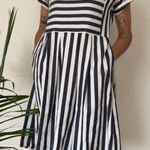 Altar'd State Altar'd State Striped Fit and Flare Navy Dress Casual Dress Dress Small Photo 0