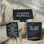 Adrianna Papell  Champagne Gold Metallic Tiered Ruffle Empire Waist Dress Formal Photo 7