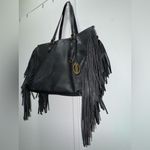 Carlos Santana  Fringed Tote Bag in Black Photo 3
