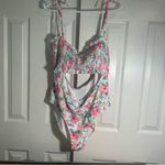 Decree  Womens Textured One Piece‎ Swimsuit Island Floral XL NWT Photo 6