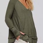 We The Free We the‎ Free FREE PEOPLE Size Large Laguna Thermal Top Green Women’s Long Sleeve Photo 0