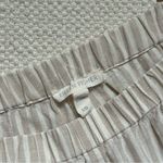 Eileen Fisher Cream White Striped Organic Cotton Lightweight Pull-On Pants Large Photo 7