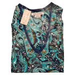 Vera Bradley  Blue Daisy Paisley Kelsey Flutter Top, M Photo 4