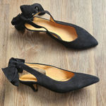 Ganni  Tie Back Kitten Heels‎ Black Suede Size 6 (36) Photo 4