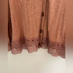 Self Esteem  Mauve Brown Button Crochet Trim Cardigan Size 3x Photo 1
