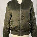 Ambiance Bomber Jacket Zip Up‎ Lot Of 2 Womens Small Satin Pink Green Photo 0
