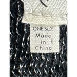 Sapphire Black Metallic Fringe Soft Poncho Cape Sweater – One Size Size 0 Photo 3