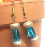 Dangle earrings MunandMe handmade blue beads Photo 2
