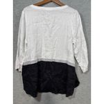 J.Jill Love Linen Shirt Top L Tall White Black Color Block 100% Linen Lagenlook Photo 4