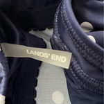 Lands' End Navy and White Polka Dot One Piece Swim Halter Photo 4