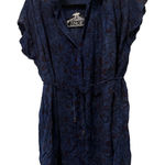 Angie  Floral Print Dress‎ Button Down Short Sleeve Casual Blue Small Photo 0