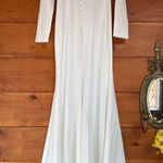 Lulus  Feeling of Forever White Long Sleeve Mermaid Maxi Dress Wedding Bride Sz M Photo 3