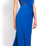 BCBGMAXAZRIA $368 BCBG LARKSPUR BLUE "MARIJA" BEADED STRAPLESS LONG GOWN DRESS size 2 Photo 0