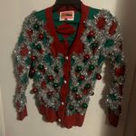 Tipsy Elves Women’s tacky tinsel cardigan sweater Photo 0