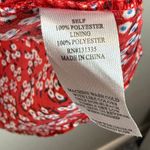 Socialite  Mini Dress Womens Large Red White Floral‎ Ditsy Cutout V-Neck Bohemian Photo 6