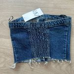 ZARA crop top corset denim jeans button up Photo 8
