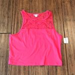 Aeropostale Crop Top Map to Mars Pink Lace Photo 1