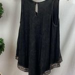 POL  Gray Sleeveless Crochet Accent A Line Swing Tank Top S Photo 1