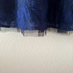 Frenchi Nordstrom’s Tulle and Lace Navy Black Illusion Dress Blue Photo 2