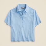 J.Crew Featherweight cashmere short-sleeve sweater-polo in Canary Blue, Size XS Photo 0