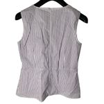 St. John sleeveless top purple white striped low cut v neck size small Photo 1