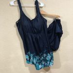 NWT Swimsuits for All navy blue floral two piece dress swimsuit Size 5X Photo 7
