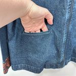 Women's Vintage 90s Country Grandma Embroidered Cottagecore Denim Jean Jacket M Blue Size M Photo 4