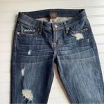 Genetic Denim Distressed Cropped Jeans Dark Blue Moon Size 26 Skinny Low Rise Photo 1